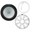 Kicker 45KM124 12 Inch Marine Subwoofer 4 Ohm White Grill with 47KLSR12 Led Lighted Speaker Ring view 1