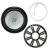 KICKER 45KM122 12 Inch Marine Subwoofer 2 Ohm Charcoal Grill with 47KLSR12 Led Lighted Speaker Ring view 1
