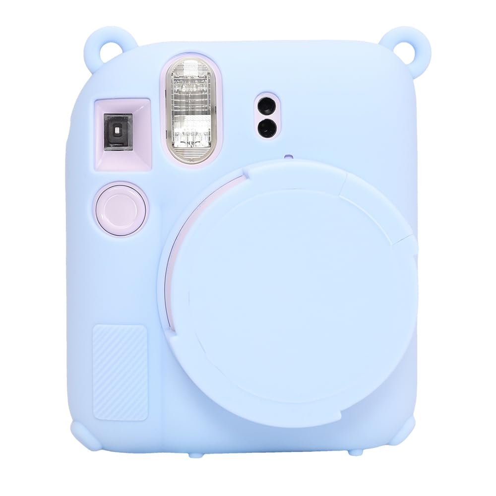 AEXUTDA Case for Instax Mini12 CameraMini12 Camera Silicone Case, Anti-Scratch Slim Fit Soft Skin, Mini12 Accessories with Detachable Lens Cover,Light Blue