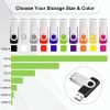 100 Pack Bulk USB Flash Drives, Personalized 256MB Thumb Drives USB Stick with Double-Sides Printing, Swivel Memory Sticks Pendrive Jump Drives, Essential Office Supplies & Data Storage view 2