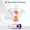 100 Pack Bulk USB Flash Drives, Personalized 256MB Thumb Drives USB Stick with Double-Sides Printing, Swivel Memory Sticks Pendrive Jump Drives, Essential Office Supplies & Data Storage view 3