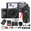 Sony Alpha a6100 Mirrorless Camera with 16-50mm OSS II Lens and 55-210mm Zoom Lenses (ILCE6100XB) + 64GB Memory Card + NP-FW50 + Camera Bag + Charger + Tripod + Cleaning Kit + More view 1