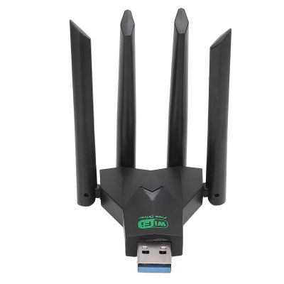 USB Wi Fi Adapter for PC, 1300Mbps Dual Band 2.4G 5GHz Network Adapter for Desktop Laptop, 4 Antennas Internet Network Card for Wins X P, 7, 8, 8.1, 10, 11