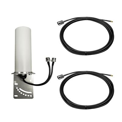 AntennaGear M19B 2-Lead MIMO 2 x Cellular 4G LTE CBRS 5G NR L-Bracket Mount Antenna Kit w/ 10ft Coax Extension Cables - SMA Male (Antenna Kit - 2 x 10ft - SMA Male)