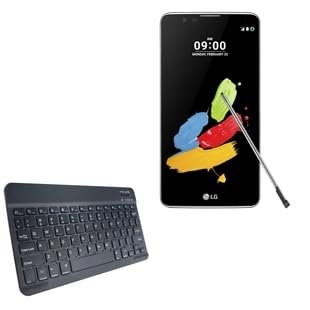 BoxWave Keyboard Compatible with LG Stylus 2 Plus - SlimKeys Bluetooth Keyboard, Portable Thin with Chiclet-Style Keys - Jet Black