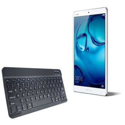 BoxWave Keyboard Compatible with Huawei MediaPad M3 - SlimKeys Bluetooth Keyboard, Portable Thin with Chiclet-Style Keys - Jet Black