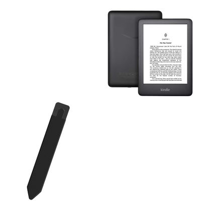 BoxWave Stylus Pouch Compatible with Amazon Kindle (10th Gen 2019) - Stylus PortaPouch, Pen Stylii Holder Carrier Portable Self-Adhesive - Jet Black
