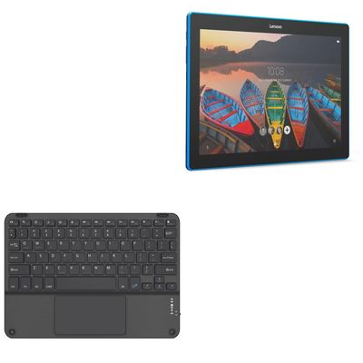 BoxWave Keyboard Compatible with Lenovo TAB 10 TB-X103F - SlimKeys Bluetooth Keyboard with Trackpad, Portable Slim TouchPad - Jet Black