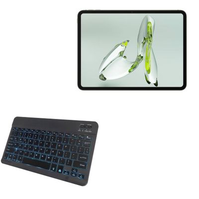 BoxWave Keyboard Compatible with OnePlus Pad Go - SlimKeys Bluetooth Keyboard - with Backlight, Portable Slim LED 7 Colors - Jet Black