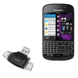 BoxWave Smart Gadget Compatible with BlackBerry Q10 - AllReader SD Card Reader, microSD Card Reader SD Compact USB - Jet Black