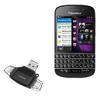 BoxWave Smart Gadget Compatible with BlackBerry Q10 - AllReader SD Card Reader, microSD Card Reader SD Compact USB - Jet Black view 1