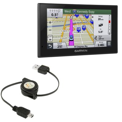 BoxWave Cable Compatible with Garmin Nuvi 2639LMT - miniSync, Retractable, Portable Sync Cable