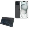 BoxWave Keyboard Compatible with Apple iPhone 15 Plus - SlimKeys Bluetooth Keyboard - with Backlight, Portable Slim LED 7 Colors - Jet Black view 1