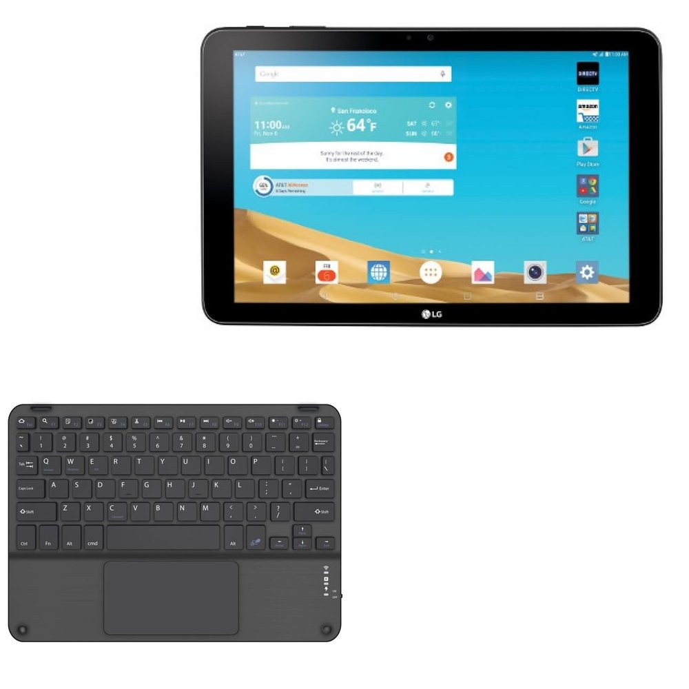 BoxWave Keyboard Compatible with LG G Pad X 10.1 - SlimKeys Bluetooth Keyboard with Trackpad, Portable Slim TouchPad - Jet Black