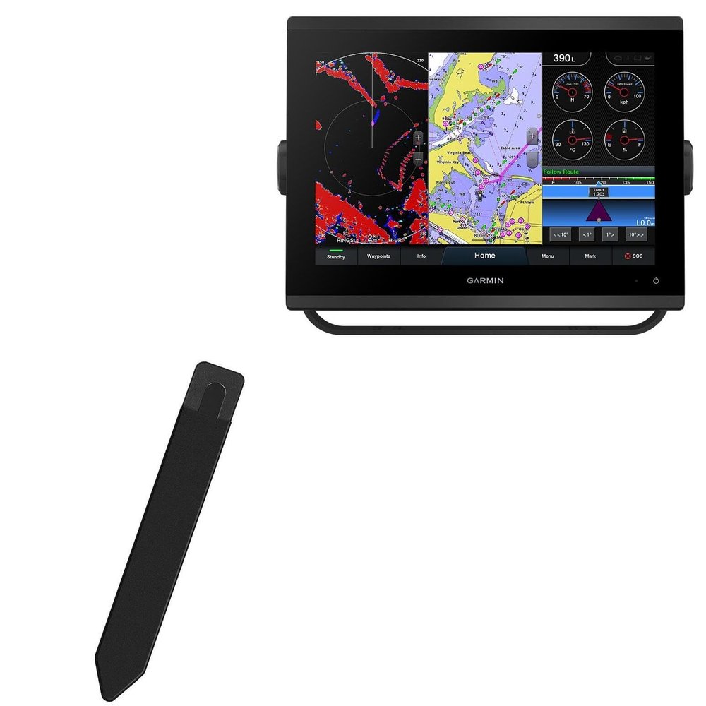 BoxWave Stylus Pouch Compatible with Garmin GPSMAP 1223 - Stylus PortaPouch, Pen Stylii Holder Carrier Portable Self-Adhesive - Jet Black