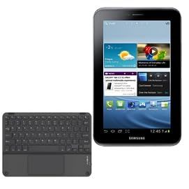 BoxWave Keyboard Compatible with Galaxy Tab 2 7.0 - SlimKeys Bluetooth Keyboard with Trackpad, Portable Slim TouchPad - Jet Black