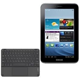 BoxWave Keyboard Compatible with Galaxy Tab 2 7.0 - SlimKeys Bluetooth Keyboard with Trackpad, Portable Slim TouchPad - Jet Black