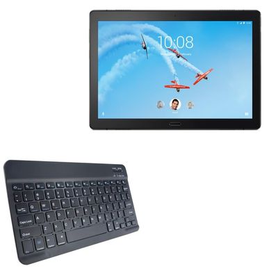 BoxWave Keyboard Compatible with Lenovo Tab P10 - SlimKeys Bluetooth Keyboard, Portable Thin with Chiclet-Style Keys - Jet Black