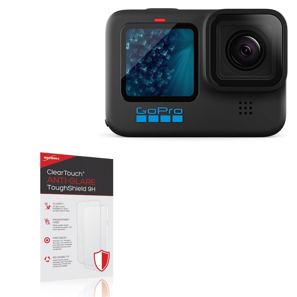 BoxWave Screen Protector Compatible With GoPro Hero11 Black - ClearTouch Anti-Glare ToughShield 9H (2-Pack), Anti-Glare 9H Tough Flexible Film Screen Protector
