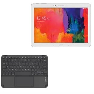 BoxWave Keyboard Compatible with Galaxy Tab Pro 10.1 - SlimKeys Bluetooth Keyboard with Trackpad, Portable Slim TouchPad - Jet Black