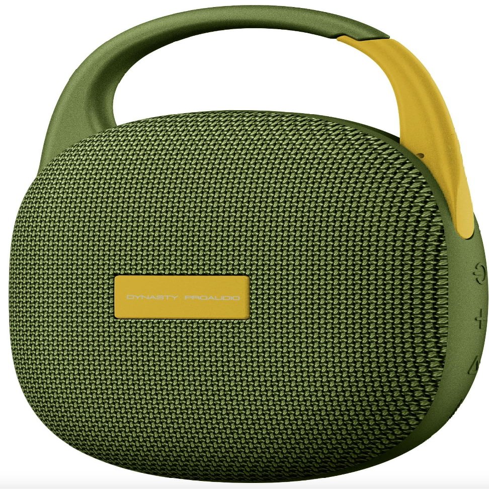 DYNASTY PROAUDIO SB-POD Ultra-Portable Bluetooth Speaker with LED Ambient Lights, IPX7 Waterproof & Dustproof, Blueotooth 5.3, HD Sound, Punch Bass, Integrated Carabiner, Stereo Pairing (Green)