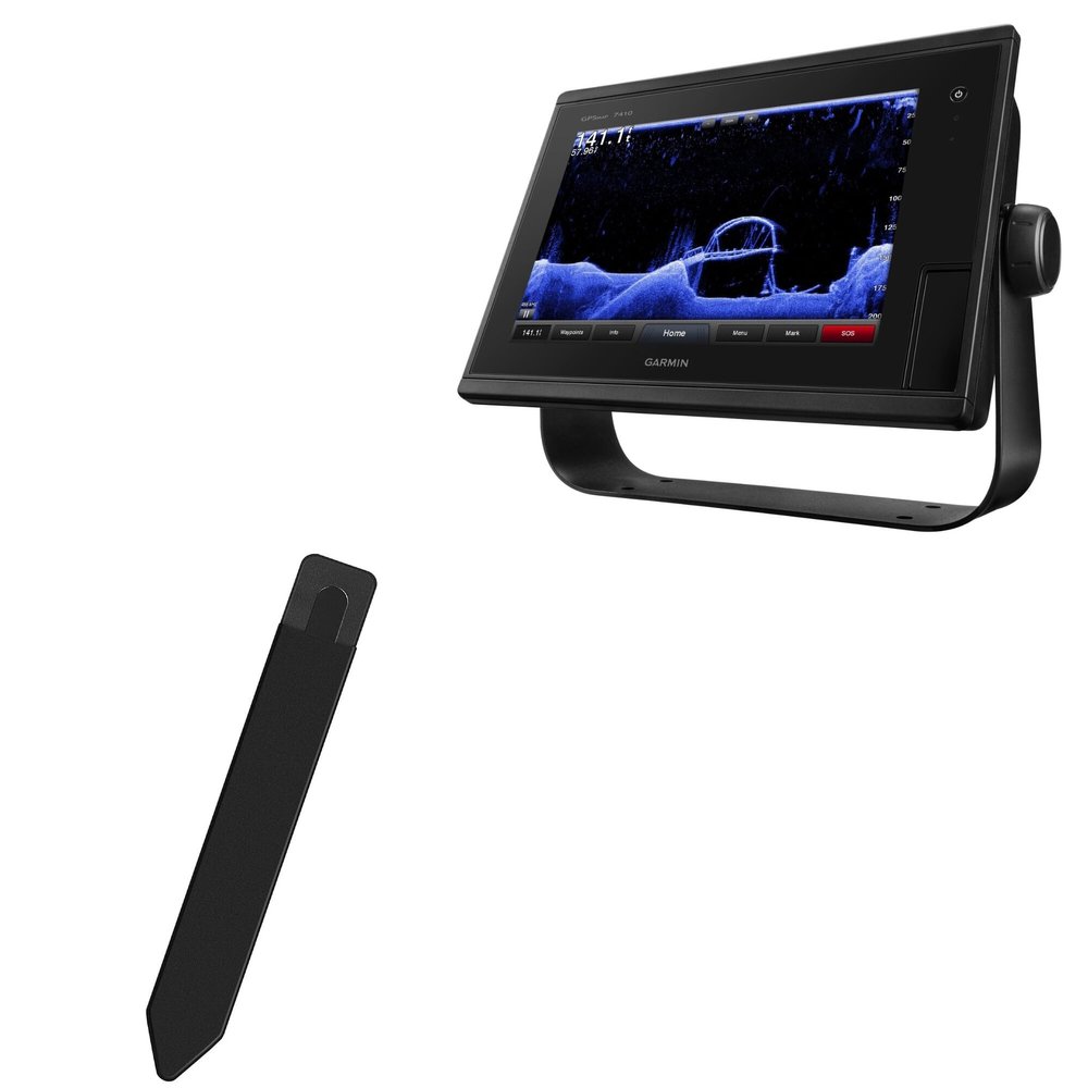 BoxWave Stylus Pouch Compatible with Garmin GPSMAP 7410 - Stylus PortaPouch, Pen Stylii Holder Carrier Portable Self-Adhesive - Jet Black