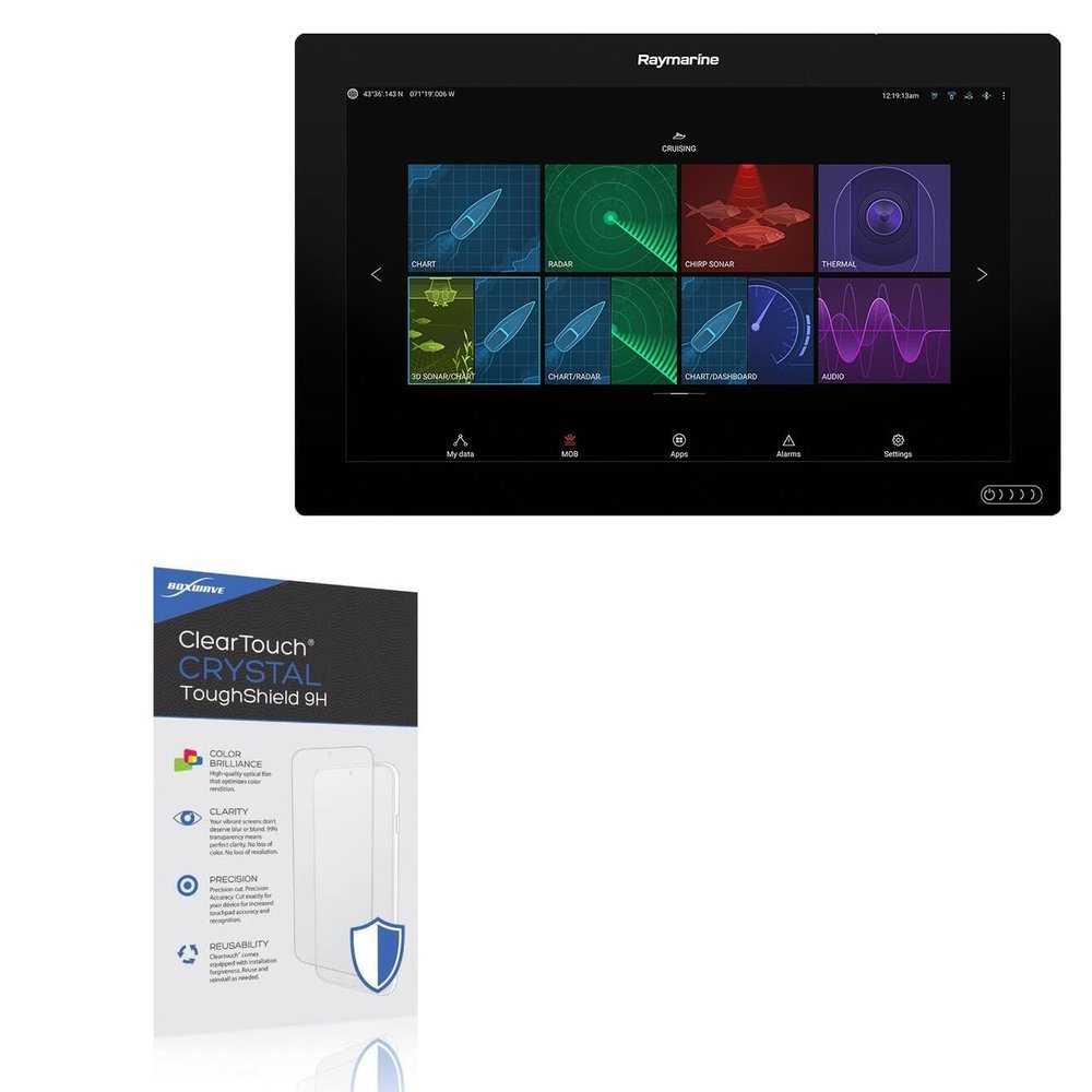 BoxWave Screen Protector Compatible with Raymarine Axiom XL 19 - ClearTouch Crystal ToughShield 9H (2-Pack), Clear 9H Tough Flexible Film Screen Protector
