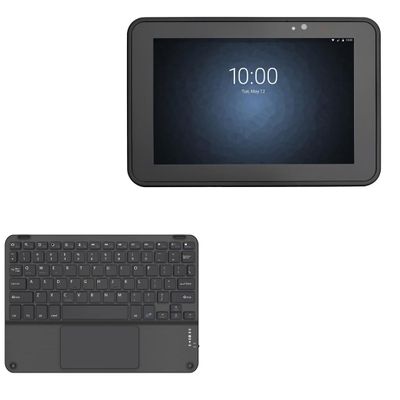BoxWave Keyboard Compatible with Zebra ET55 (10.1 in) - SlimKeys Bluetooth Keyboard with Trackpad, Portable Slim TouchPad - Jet Black