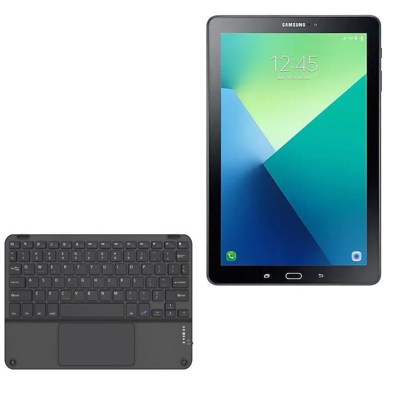 BoxWave Keyboard Compatible with Samsung Galaxy Tab A 10.1 2019 LTE - SlimKeys Bluetooth Keyboard with Trackpad, Portable Slim TouchPad - Jet Black
