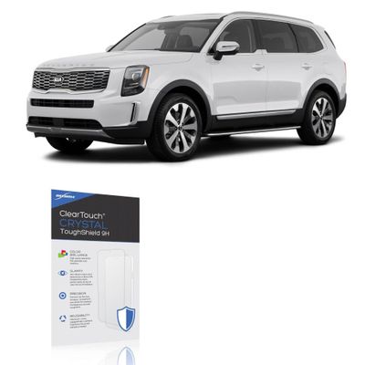 BoxWave Screen Protector Compatible with Kia 2021 Telluride Display (8 in) - ClearTouch Crystal ToughShield 9H (2-Pack), Clear 9H Tough Flexible Film Screen Protector