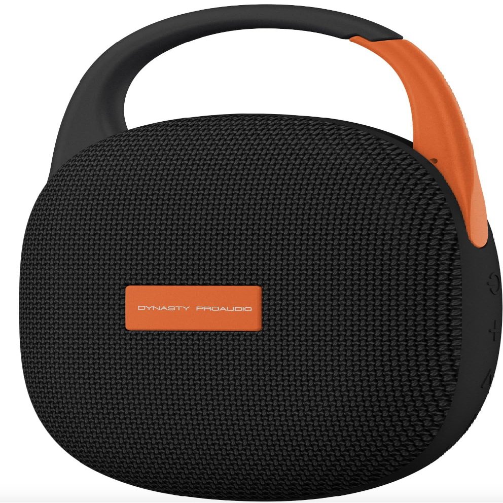 DYNASTY PROAUDIO SB-POD Ultra-Portable Bluetooth Speaker with LED Ambient Lights, IPX7 Waterproof & Dustproof, Blueotooth 5.3, HD Sound, Punch Bass, Integrated Carabiner, Stereo Pairing (Black)