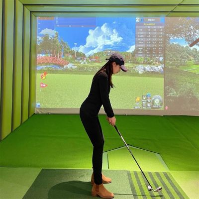 DFEDHF Golf Simulator Impact Screen, Golf Display Projection Screen for Golf Training, Universal White Virtual Golf Hitting Screen, Golf Swing Trainers for Indoor Home Beginners(1m*3m)
