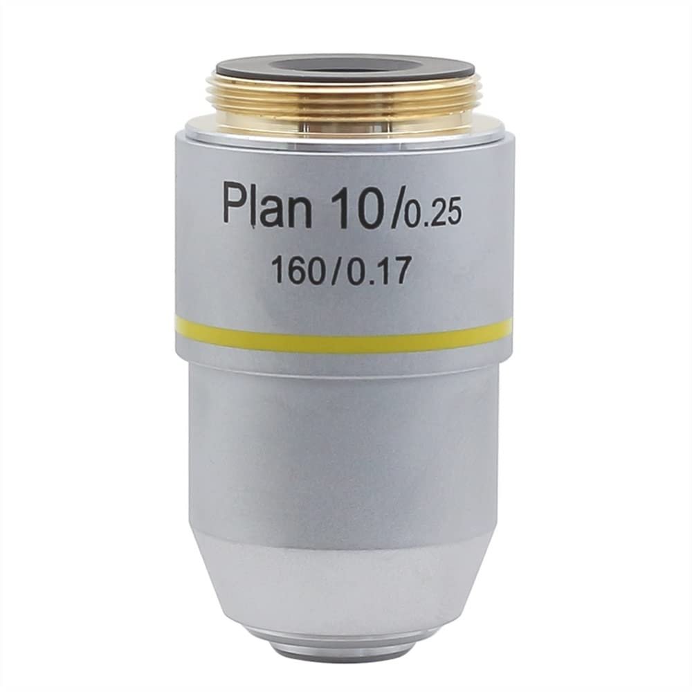 JOEBO Microscope Kit Microscope Objective Lens 4X 10X 20X 40X 60X 100X 195 Plan Objective Len RMS Thread Interface Biological Microscope Accessories Microscope Lens Adapters(10x)