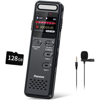 160GB Digital Voice Recorder with Playback, 1100mAh Audio Recording Device for Lecture Interviews, 1536Kbps Voice Activated Recorder with Noise Reduction, Password, External Microphone