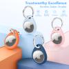 UNBREAKcable Holder for Apple AirTag - 4 Pack [Fit Tightly Design] [Easy to Install] [Hold Air Tag Securely] Waterproof TPU Shell Protective Case with All Metal Keychain Key Ring Clip view 2
