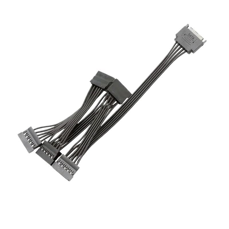 Wen ST 5-Wire SA/&TA 15pin Male to Female Extension Cable 1 to 3 4 5 6 for Computer Hard Disk Interface Power Cord(1to4)