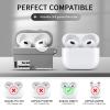 [2Pack] Gedicht for Apple Airpods 3rd Generation Case Cover, Cute Cartoon Shoe Box Soft Silicone Protective Cases for AirPods 3 Case with Keychain for Women Men, Red+Light Gray view 4