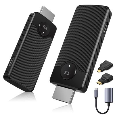 Wireless HDMI Transmitter and Receiver for Streaming Kit,Built-in Antenna Low-latency transmission of 1080P HD video streams,Video/Audio to Monitor from PC,Auto Pairing for Laptop/TV/Monitor/Projector