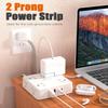 2 Prong Power Strip, WRXDMC 2 Prong to 3 Prong Outlet Adapter, 1400J Two Prong Surge Protector, 10ft Braided Extension Cord with Thin Flat Polarized Plug, 8 AC&4 USB, Wall Mountable for Old House view 2