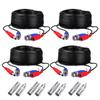 4-Pack 60ft Black Pre-Made All-in-One BNC Male to Male Video and Power Cable Wire Cord with RCA Connector for CCTV Security Camera view 1