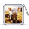 SLKFJEWT Cute Farm Animal Portable CD Case Holder,DVD Wallet Holder 40 Capacity CD Cases Storage DVD Book Binder for Car Home Travel view 1