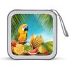 SLKFJEWT Summer Parrot Pineapple Birds Portable CD Case Holder,DVD Wallet Holder 40 Capacity CD Cases Storage DVD Book Binder for Car Home Travel view 1