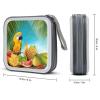 SLKFJEWT Summer Parrot Pineapple Birds Portable CD Case Holder,DVD Wallet Holder 40 Capacity CD Cases Storage DVD Book Binder for Car Home Travel view 2