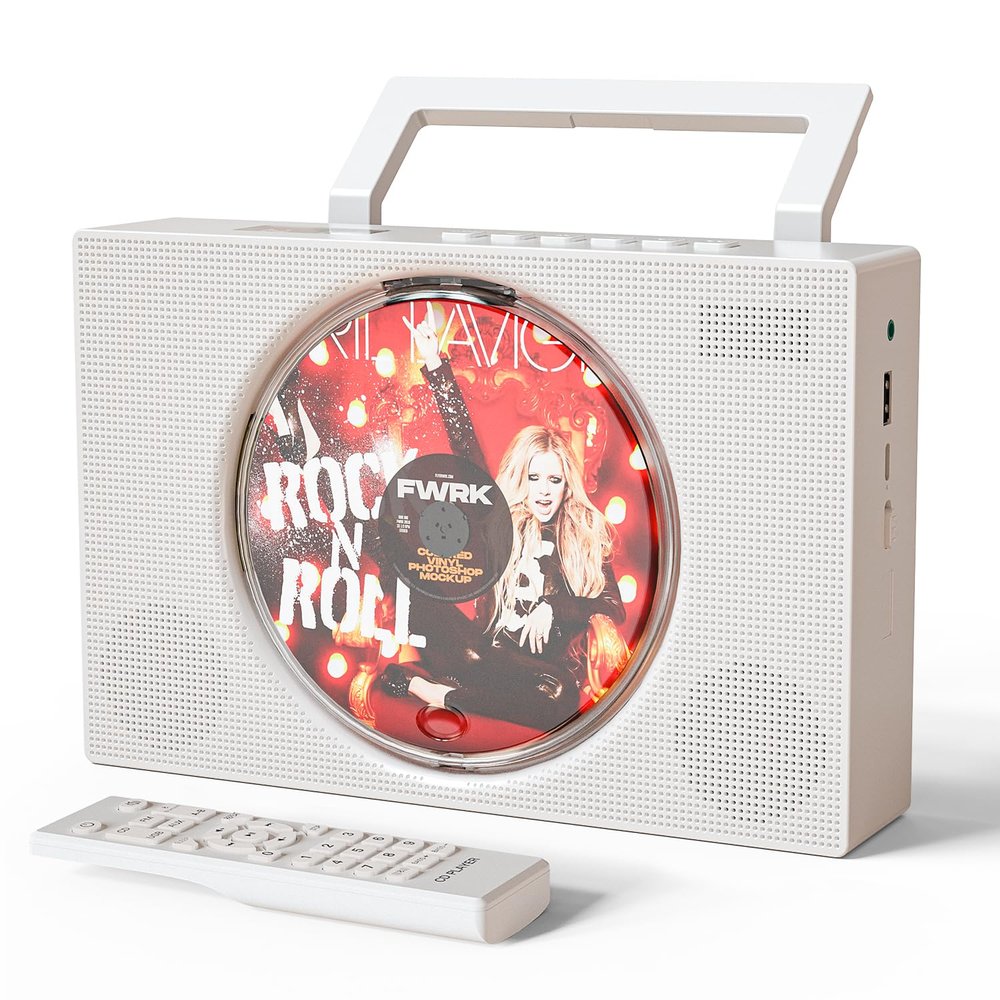 CARONSORT CD Player Boombox with Bluetooth, FM Radio, USB, AUX-in, Headphone Jack, CD-R/RW and MP3 CDs Compatible, Clear and Full Sound, Portable Stereo 10W Wired Power for Home