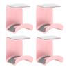 AKEIE Headphone Stand, 4 Pcs ABS Headset Holder Adhesive Headset Holder Hook Mount Earphone Hanger Hook Under Desk for PC Accessories Gaming Controller Head Set Cables,Pink view 1