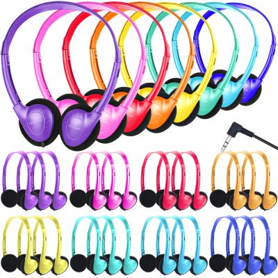 GDBOMA Classroom Headphones Bulk 32 Pack for Kids School Class Set Headphones for Students Teens Toddler Childern Adults 3.5mm Jack Multi Color