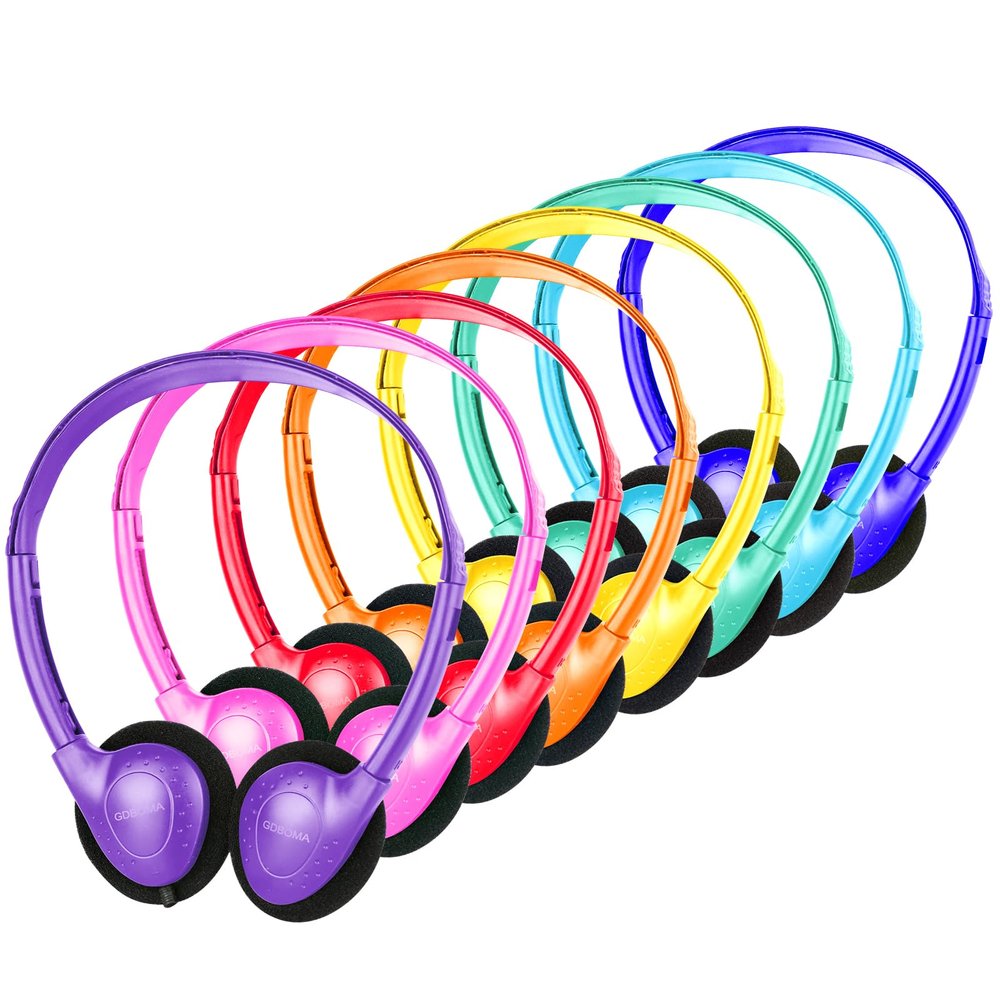GDBOMA Kids Headphones Bulk 12 Pack for School Classroom Students Teens Children Gift and Adult 3.5mm Jack Multi Colors
