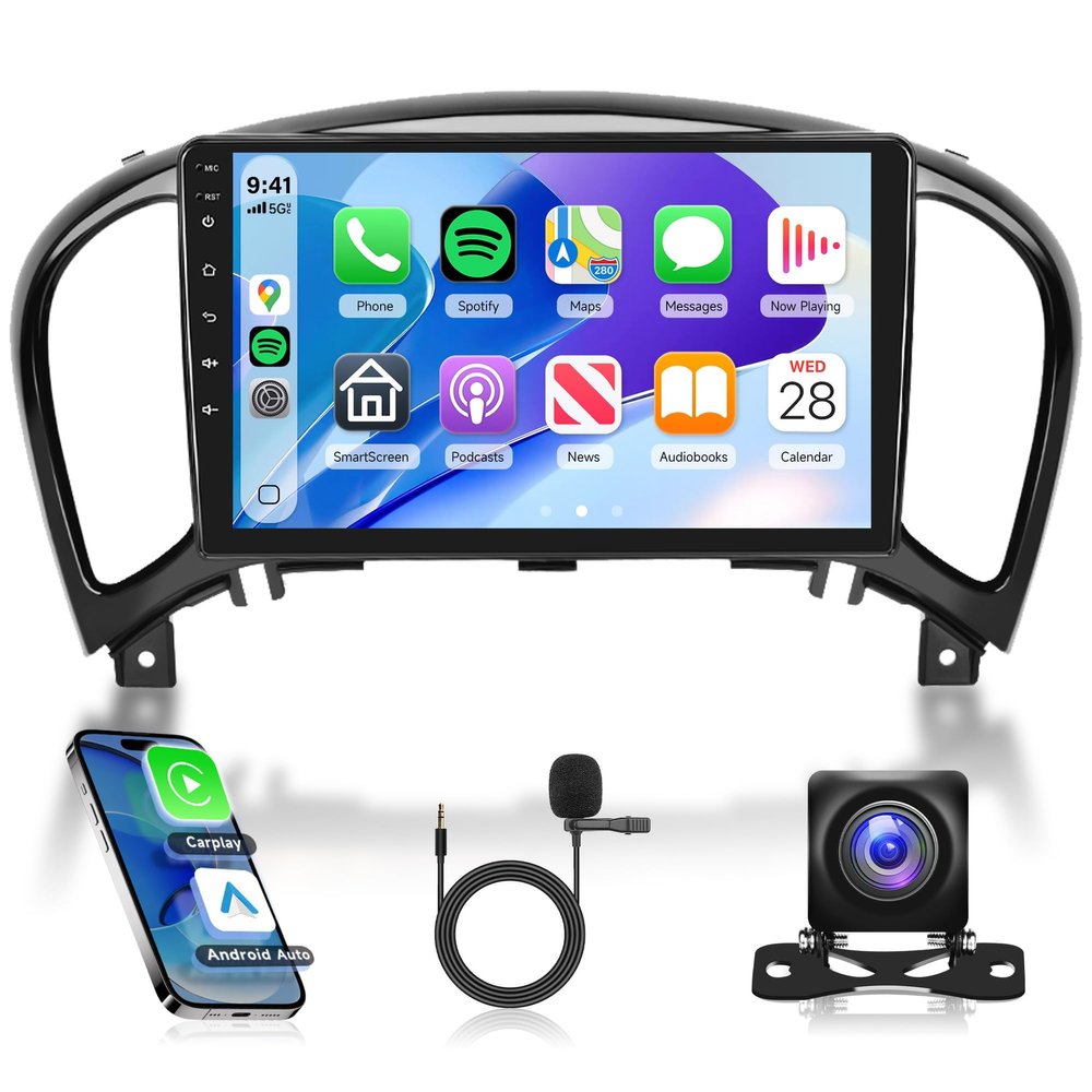 Rimoody 4G+64G Android 15 Car Stereo Radio for Nissan Juke 2011-2016, Wireless Carplay Android Auto 9 Inch Touchscreen GPS Navigation WiFi Miorror Link EQ Bluetooth FM AHD Backup Camera
