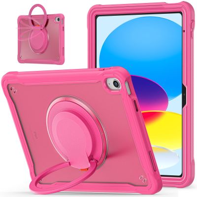 Batianda Ultimate Protective Case for New iPad 11th Generation 11 inch 2025 A16 Chip Sturdy Rugged Shockproof Silicone Tablet Cover with 360 Rotatable Ring Kickstand & Pencil Holder, Pink
