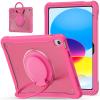 Batianda Ultimate Protective Case for New iPad 11th Generation 11 inch 2025 A16 Chip Sturdy Rugged Shockproof Silicone Tablet Cover with 360 Rotatable Ring Kickstand & Pencil Holder, Pink view 1